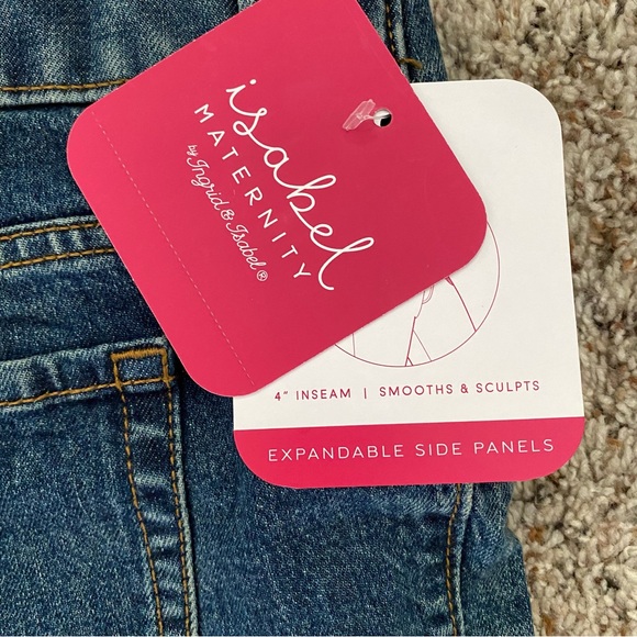 Isabel Maternity Midi Short by Ingrid & Isabel size 6/28 denim expandable sides - Picture 8 of 9